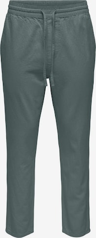Tapered Pantaloni 'Live Crop' di Only & Sons in verde: frontale
