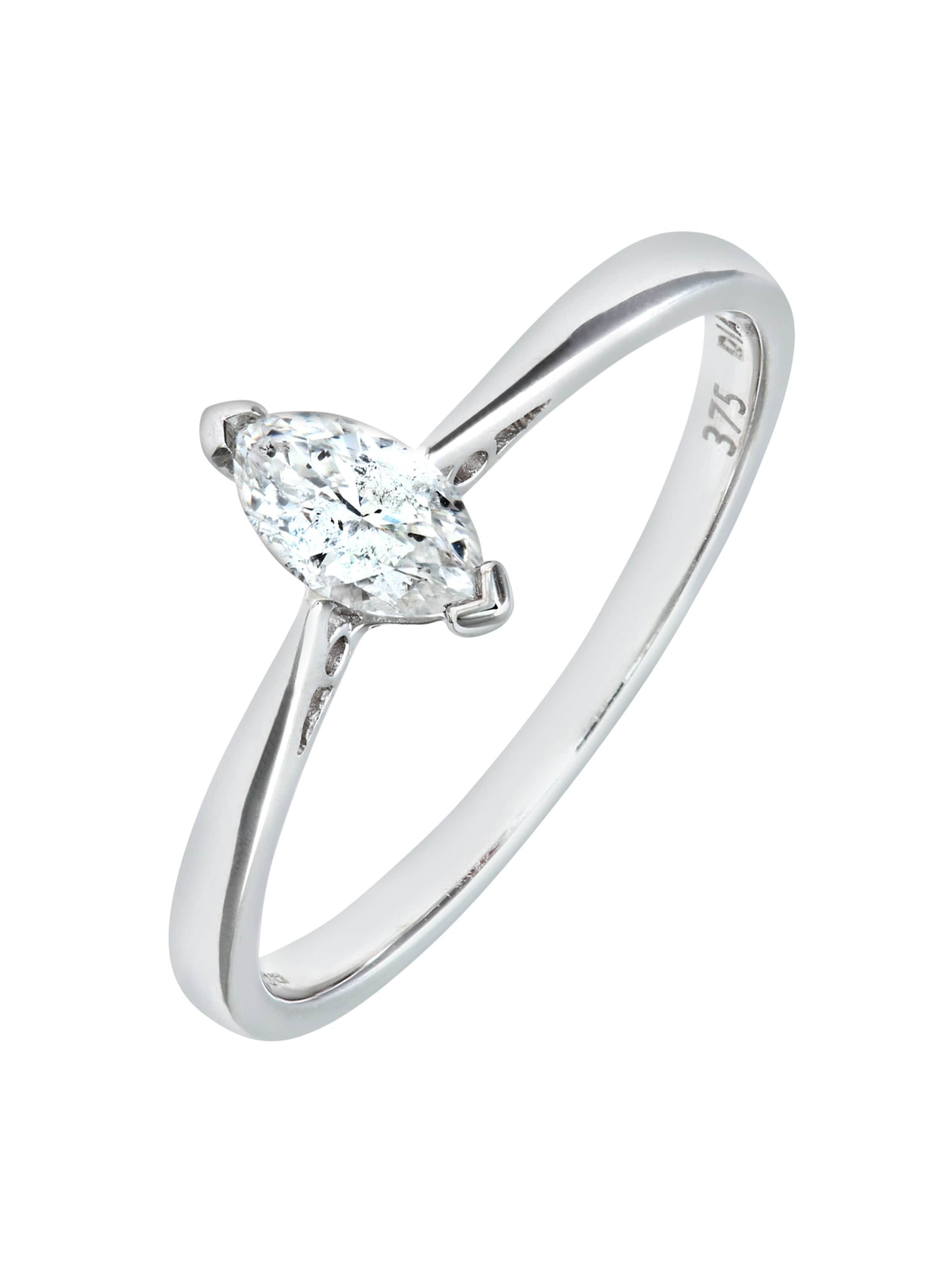 DIAMANT LETERNEL Ring 'Ring aus 375 Weißgold mit Diamant' in Silver