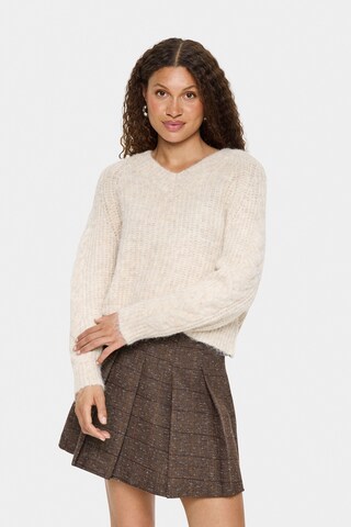 SAINT TROPEZ Pullover 'MandaSZ' in Beige: Vorderseite