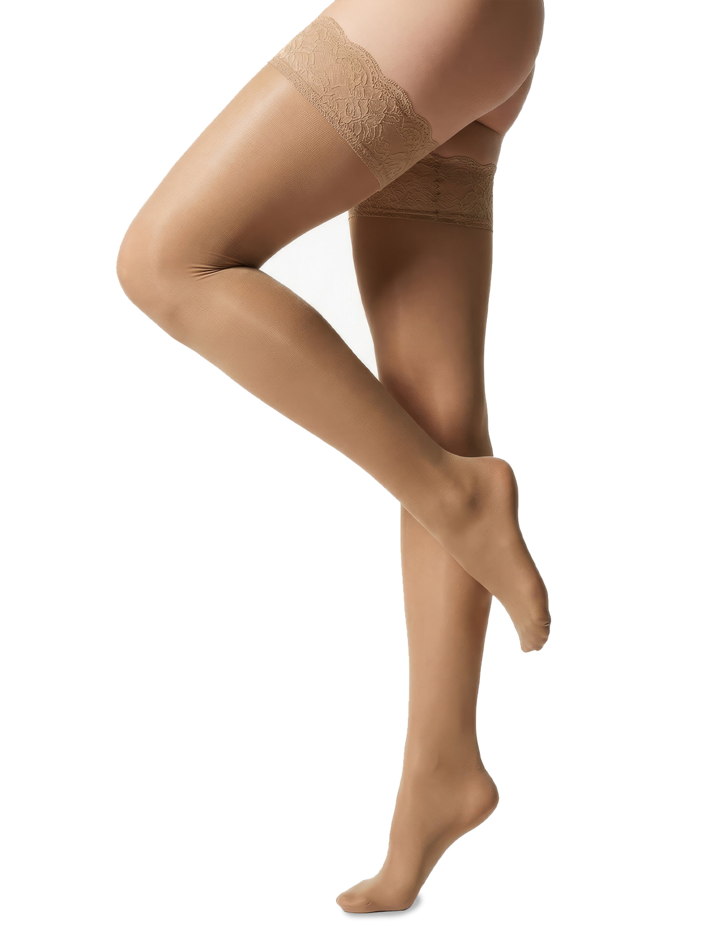 GLAMORY Halterlose Strümpfe 'Micro 60'‌‌‌‌‌‌‌‌ in Beige: Vorderseite