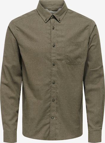 Chemise 'ONSROAD' Only & Sons en marron : devant