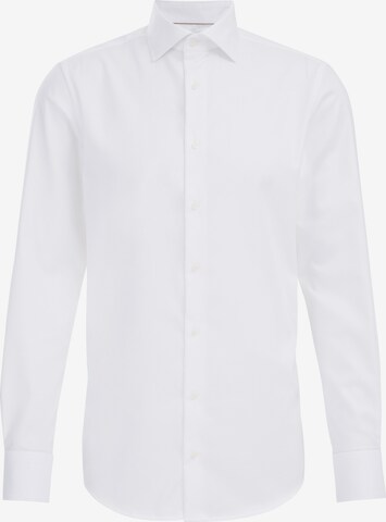 WE Fashion Kitsas lõige Triiksärk, värv valge: eest vaates