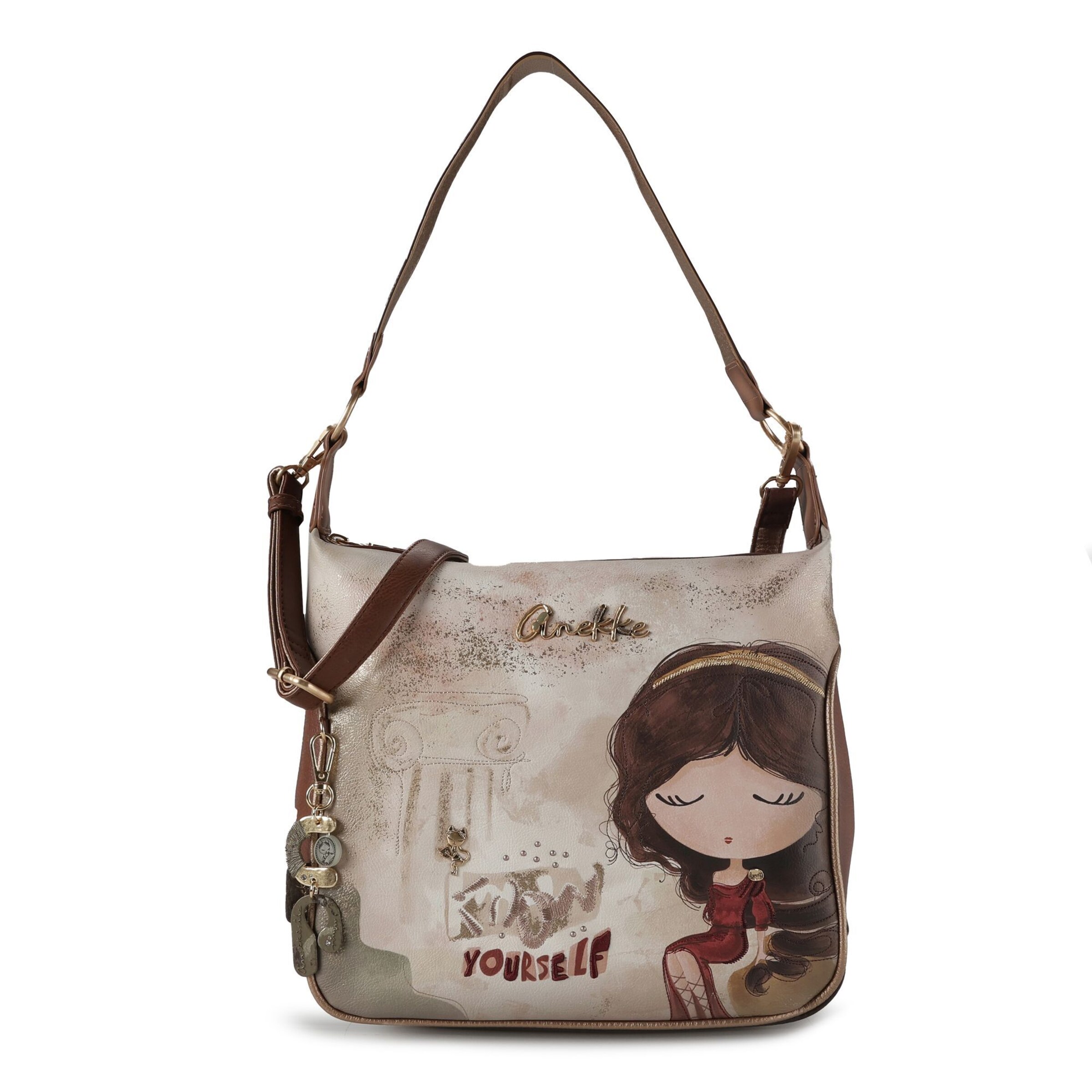 Anekke Muse Schultertasche 28 cm in Beige: Vorderseite