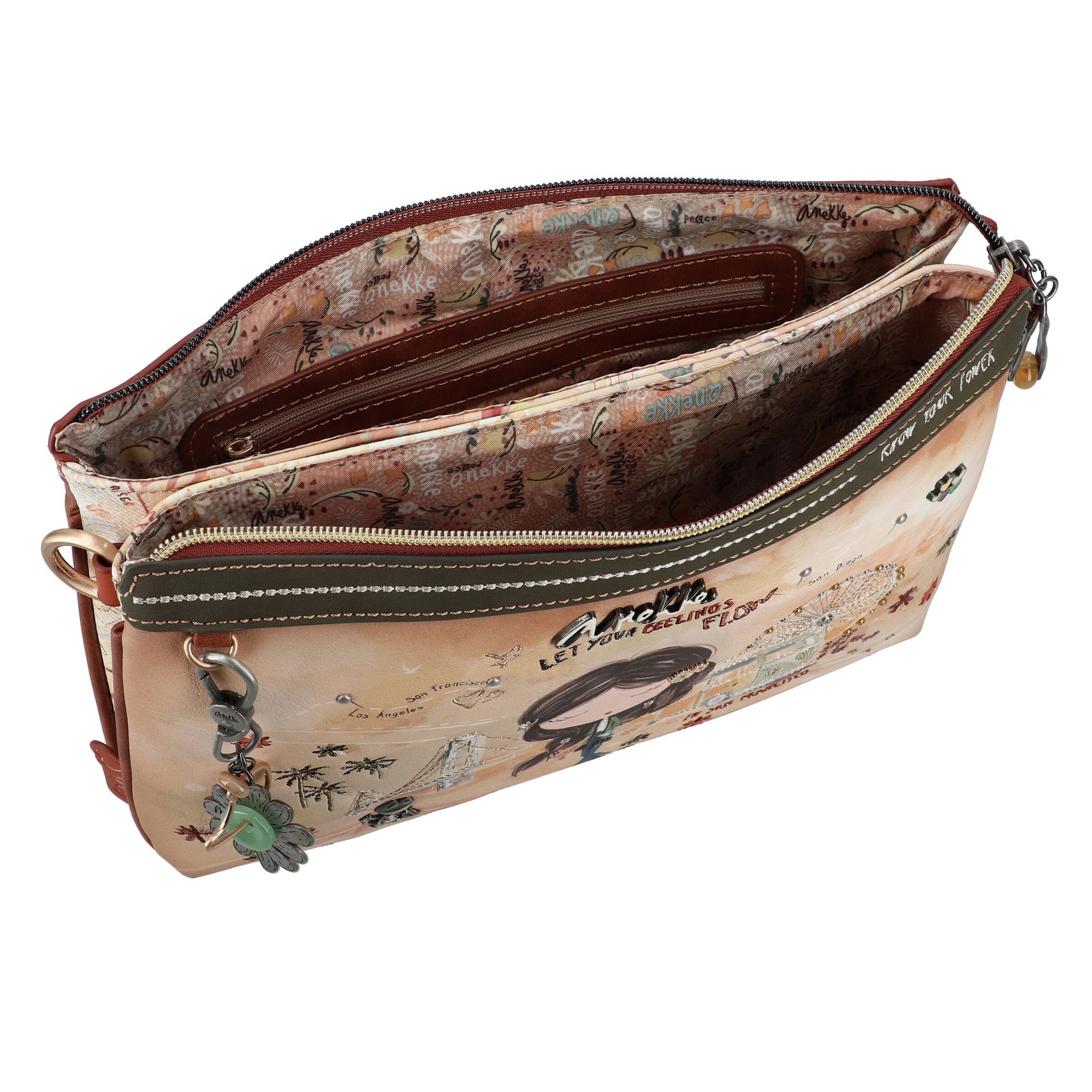 Anekke Umhängetasche 'Peace & Love' in Beige