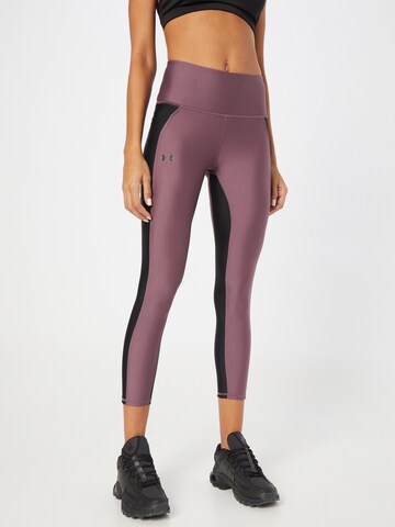 Skinny Pantalon de sport UNDER ARMOUR en violet : devant