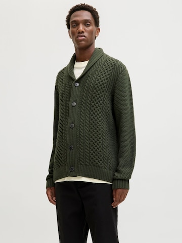 JACK & JONES Knit cardigan in Green: front