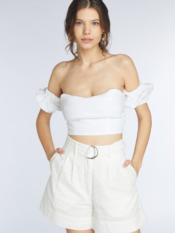 Wide Leg Pantalon à pince 'FAIRYWREN' KAN en blanc : devant