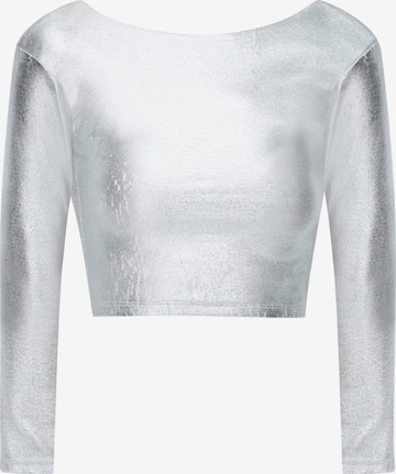 No Matter What Shirt 'Athlet' in Silber: Vorderseite