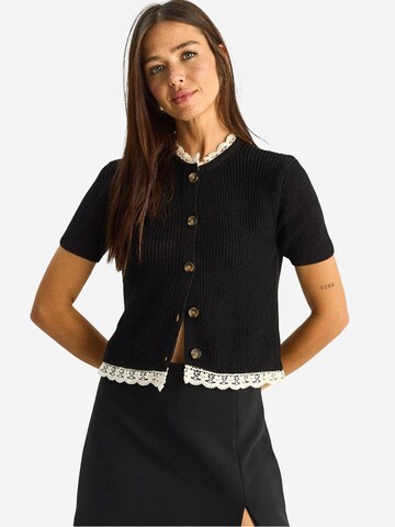 Cardigan Bianco Lucci en noir : devant