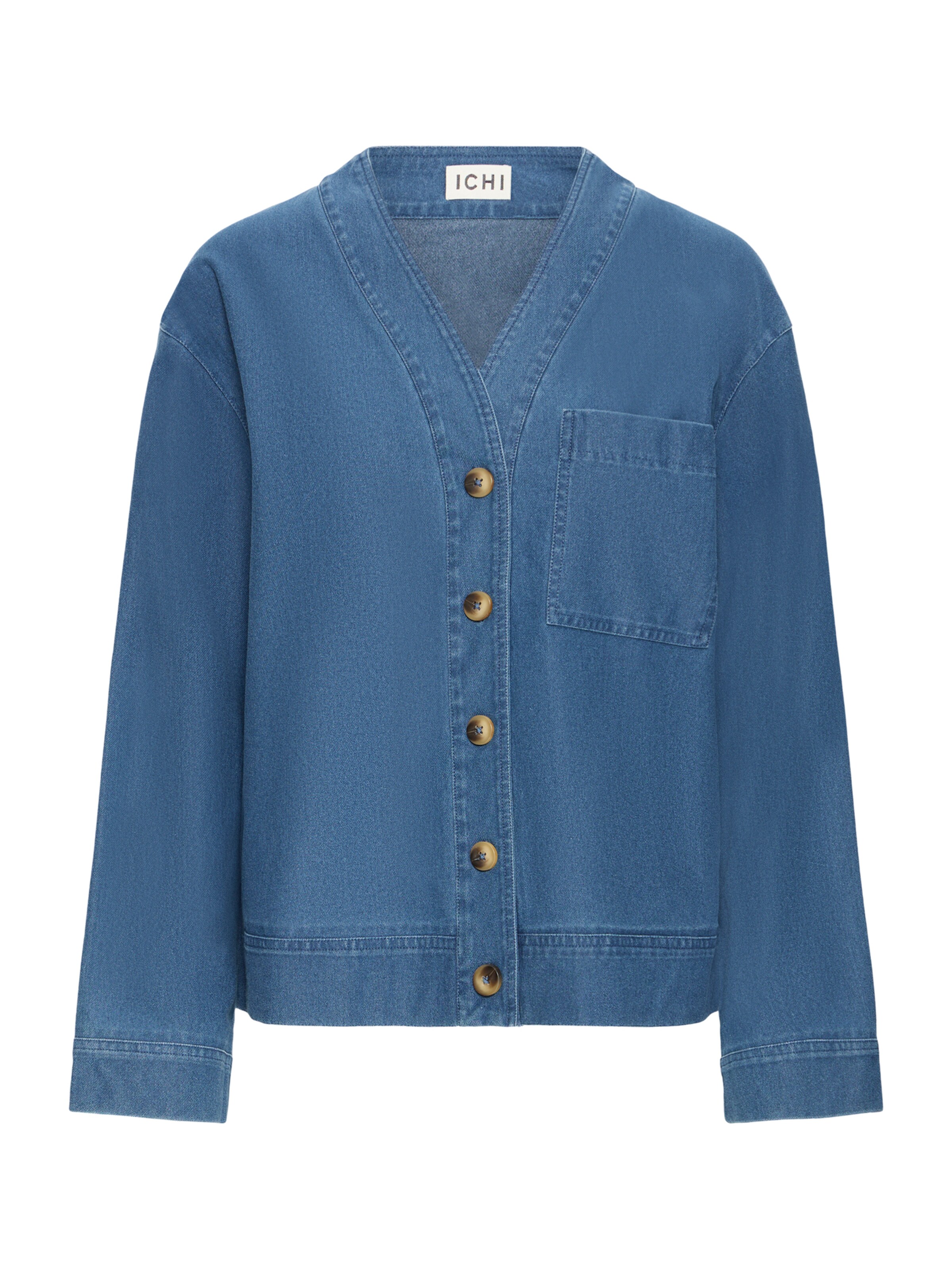 Chemisier 'IHKate' ICHI en bleu : devant