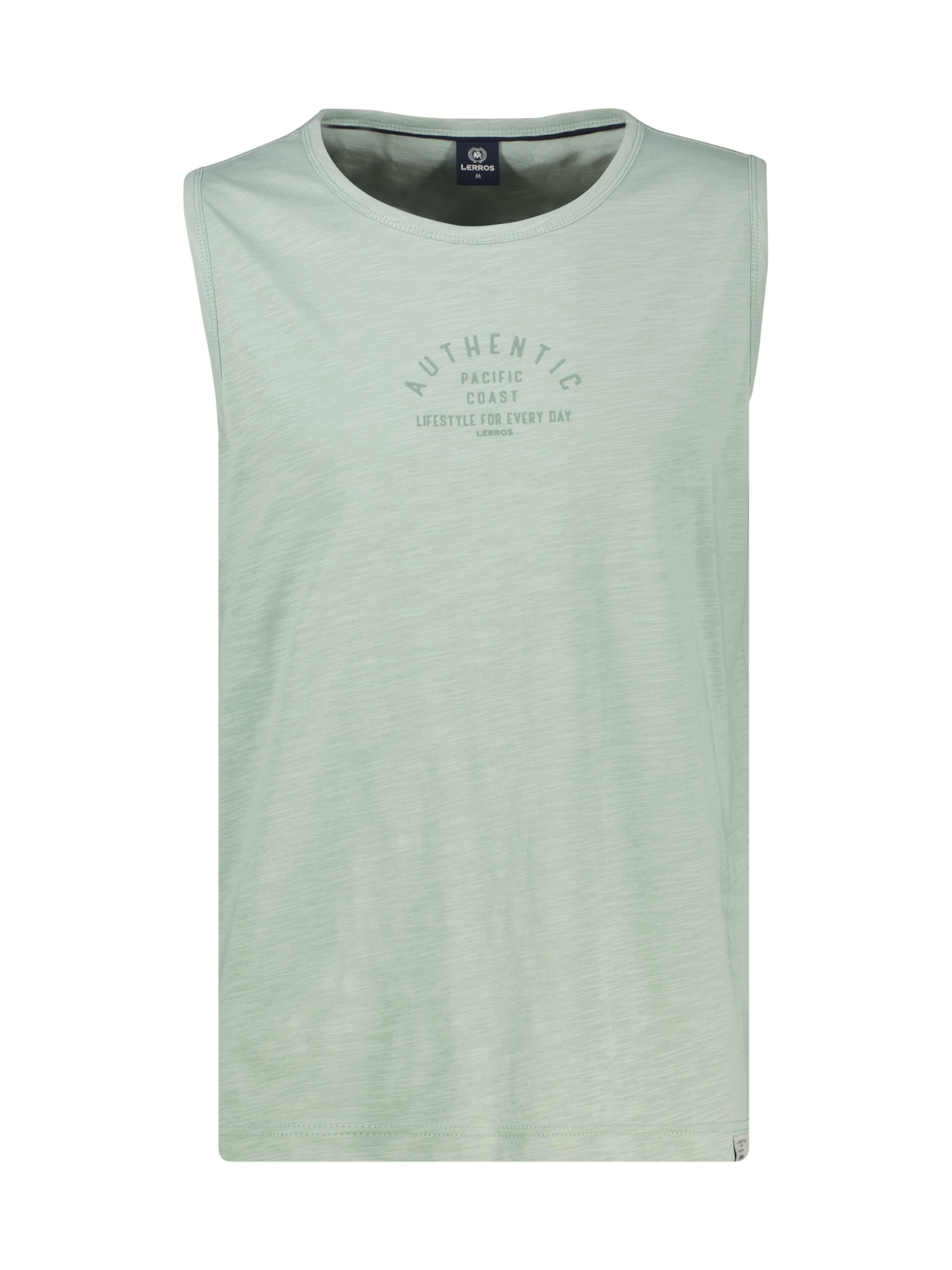 LERROS Luftiges Tanktop aus Baumwolle mit trendigem Slogan-Print in Grün: Vorderseite