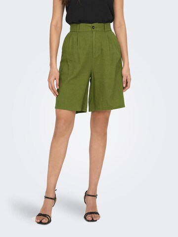 ONLY Wide leg Παντελόνι πλισέ 'Caro' σε πράσινο: μπροστά