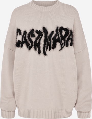 Casa Mara Sweater 'Fluffy Sleeve' in Grey: front