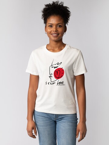 Watapparel Shirt 'Self Love' in Wit: voorkant