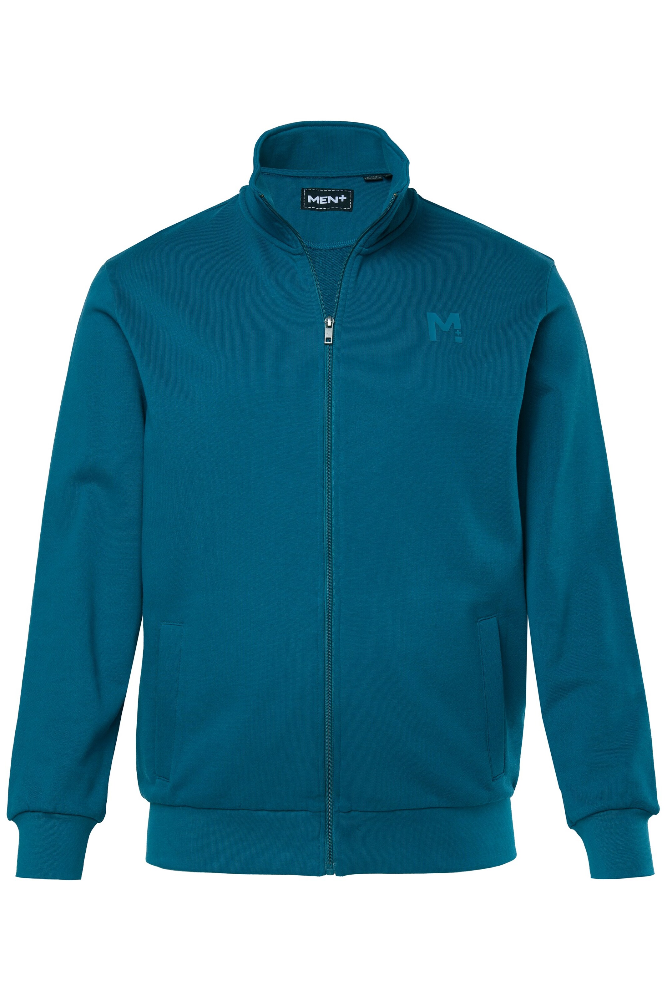 Men Plus Sweatjacke in Grün: Vorderseite