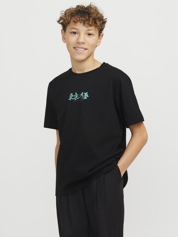 T-Shirt 'Gedruckt' Jack & Jones Junior en noir : devant