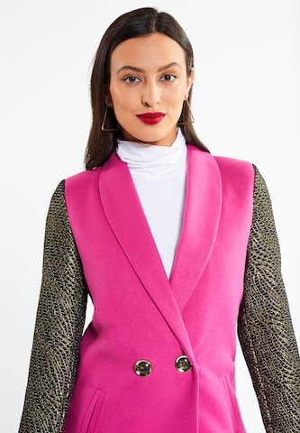 faina - Sobretudo meia-estação em rosa