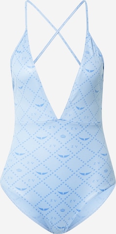 Zadig & Voltaire Triangle Swimsuit in Blue: front