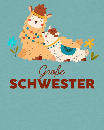 watabout.kids Shirt 'Lama Große Schwester' in Blue