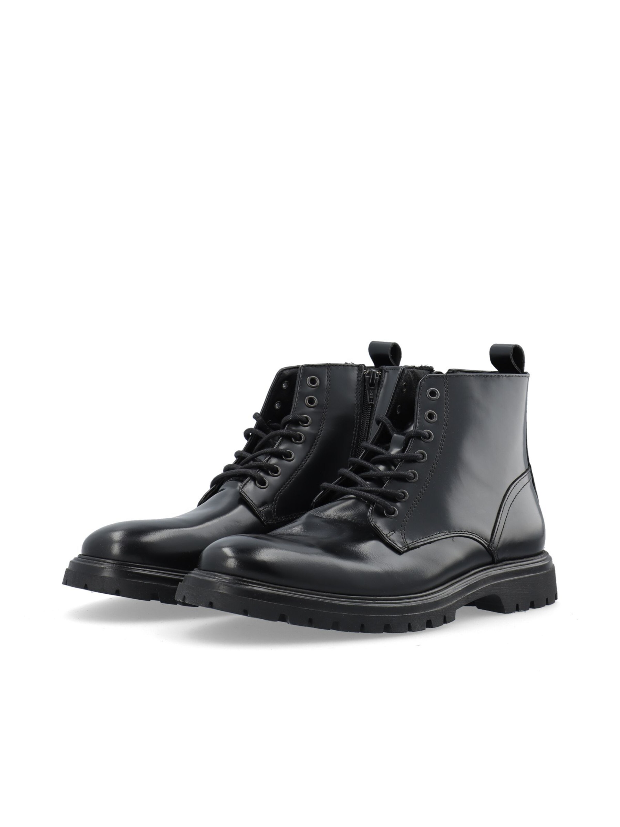 Bianco Lace-Up Boots in Black