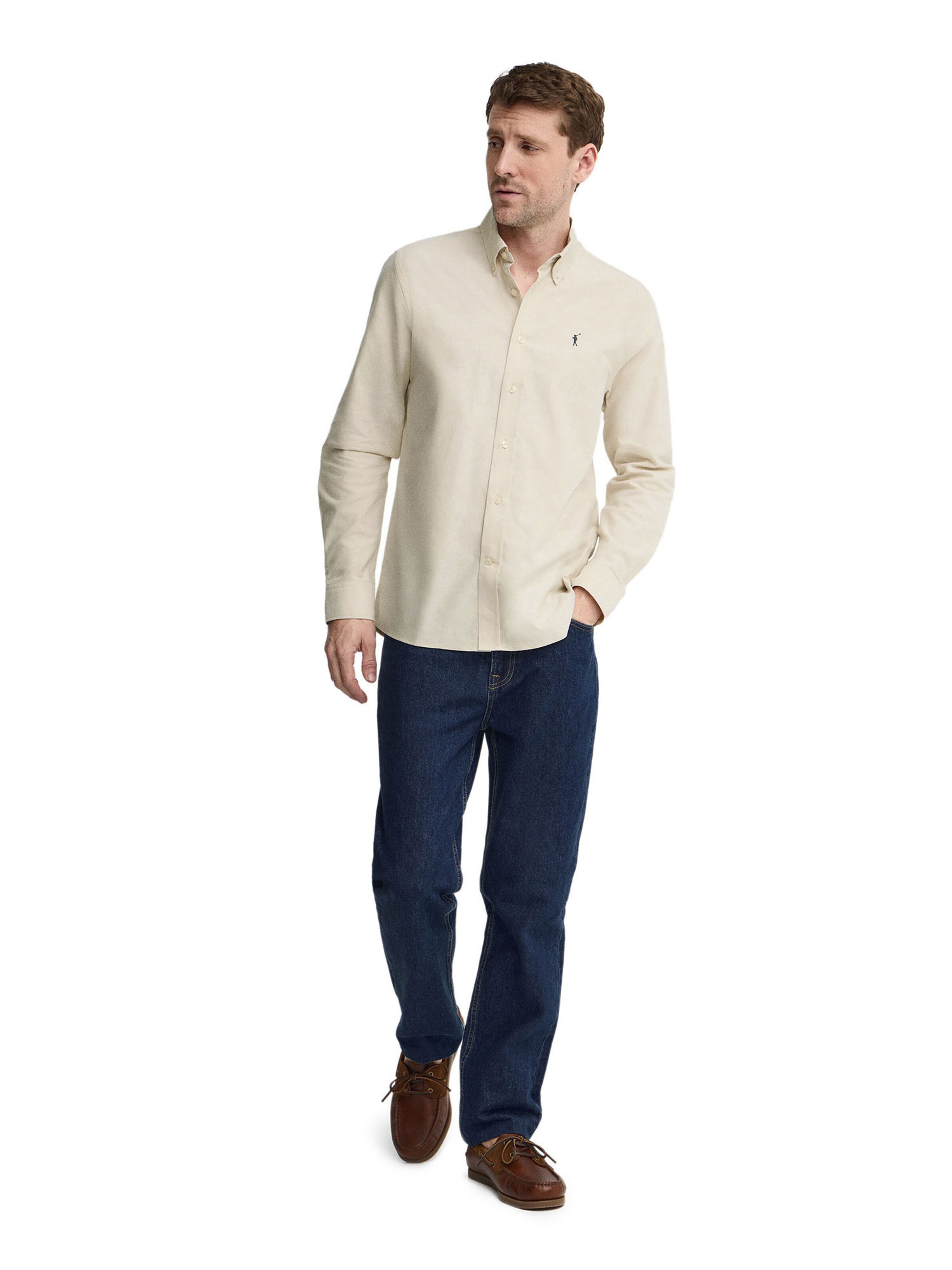 Polo Club Regular fit Button Up Shirt in Beige