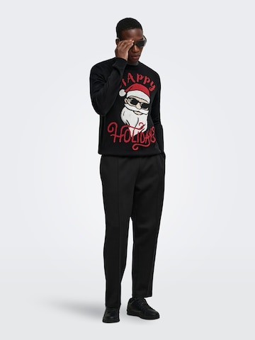 Only & Sons Trui 'ONSX-Mas' in Zwart