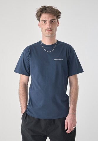 T-Shirt 'Surf the web' Cleptomanicx en bleu : devant