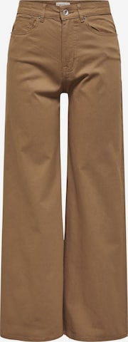 ONLY Wide leg Broek in Bruin: voorkant