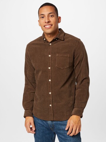 Redefined Rebel Regular fit Button Up Shirt 'Sean' in Brown: front