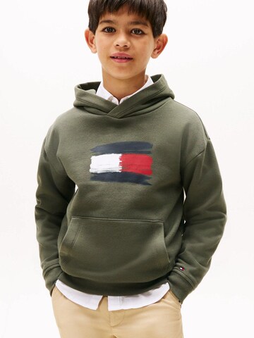 TOMMY HILFIGER Sweatshirt 'TOMMY HILFIGER FLAG' in Grün
