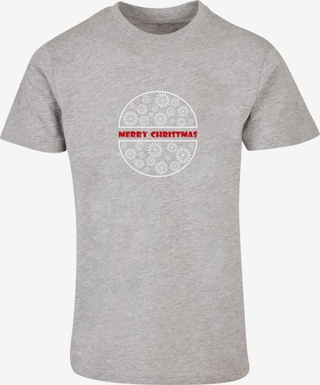 Merchcode Shirt 'Merry Christmas' in Grijs: voorkant