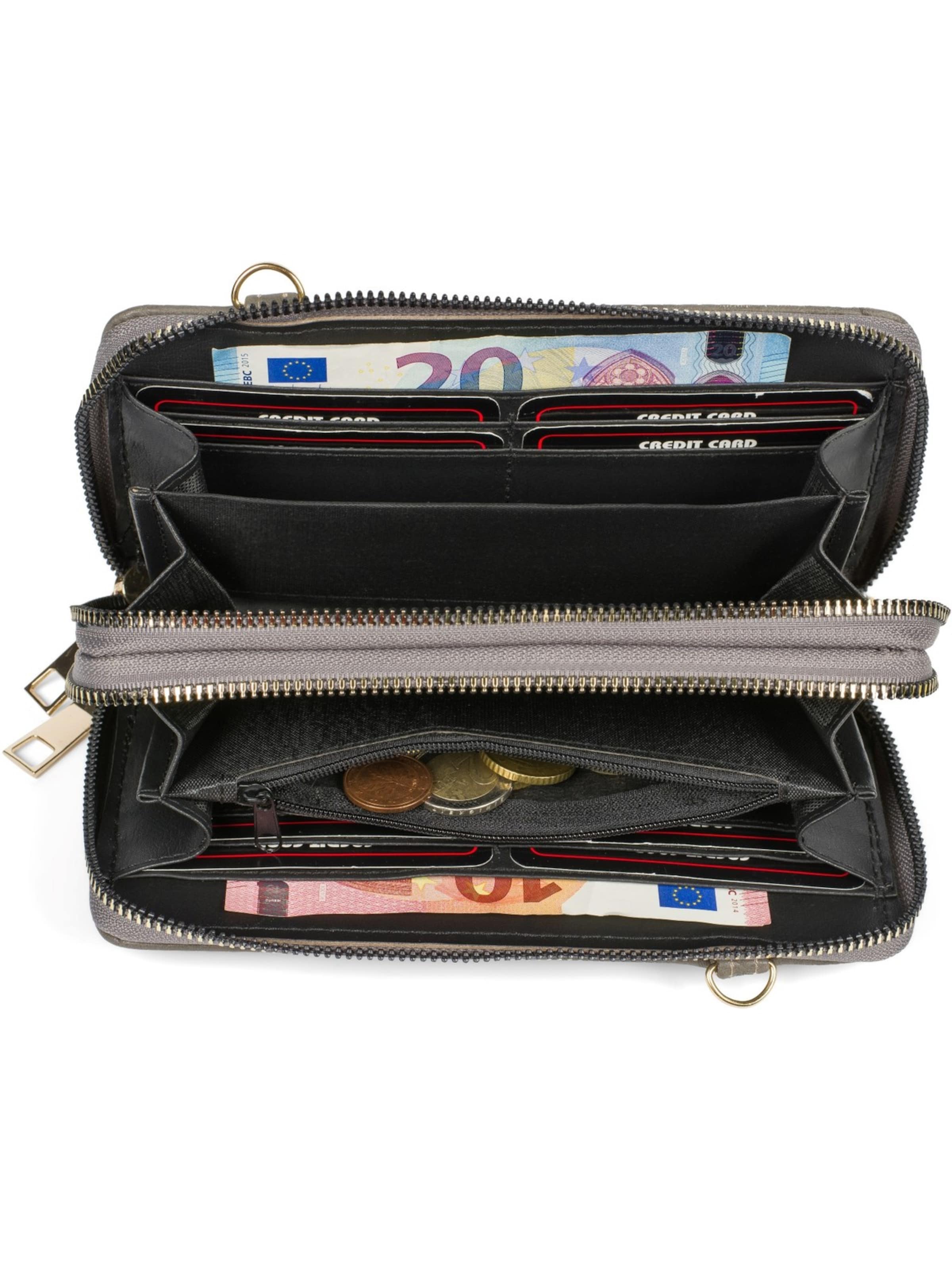 styleBREAKER Crossbody bag '2 in 1 Umhängetasche - Geldbörse' in Grey: front