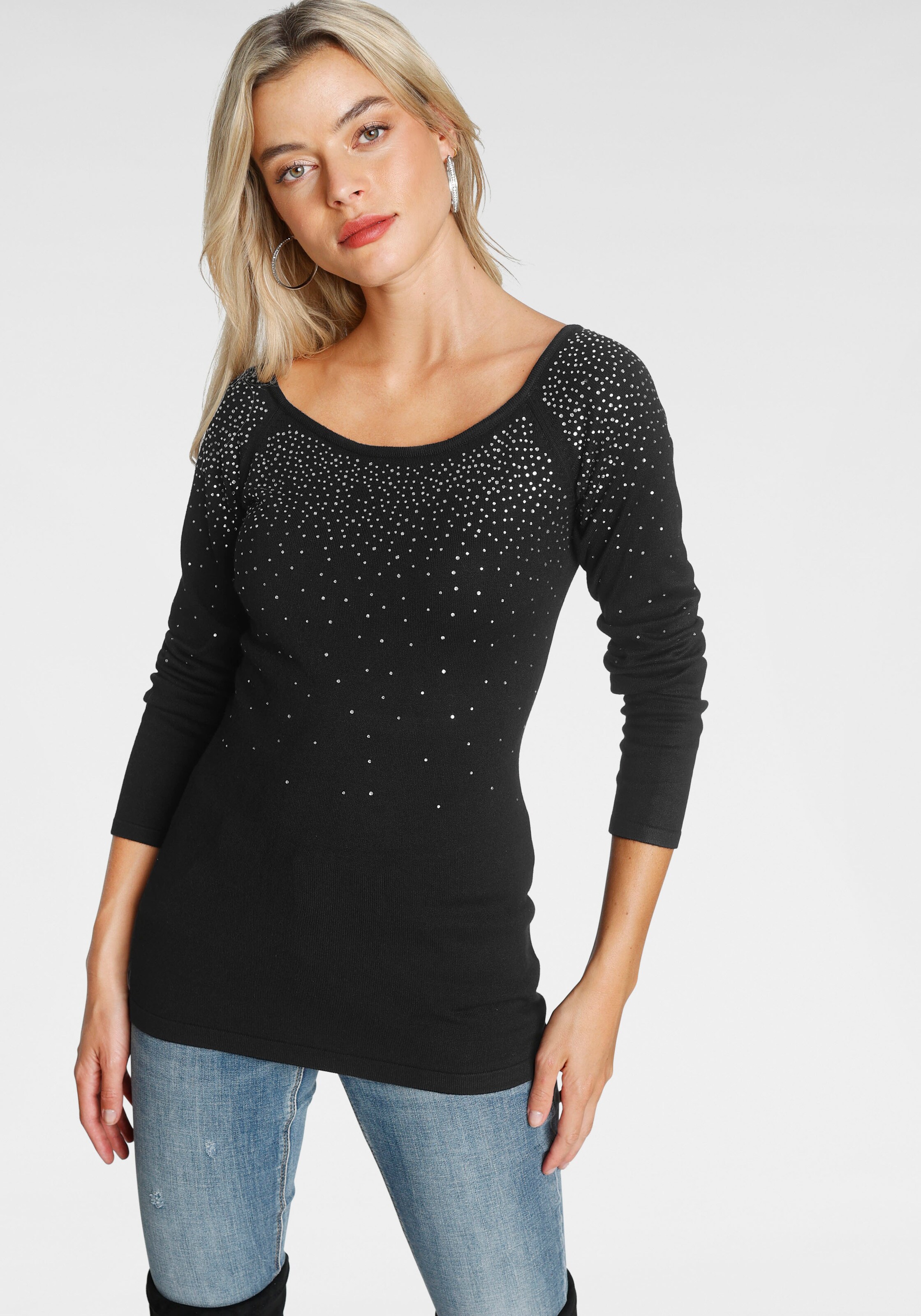 Frauen Pullover & Strick MELROSE Pullover in Schwarz - DR04960 Frauen Pullover & Strick MELROSE Pullover in Schwarz - DR04960