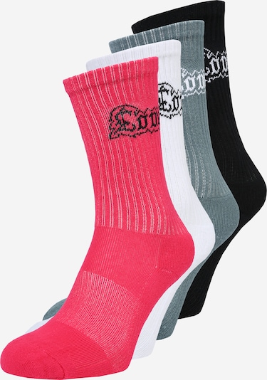 Mister Tee Socken 'Love Hate' in graphit / fuchsia / schwarz / weiß, Produktansicht