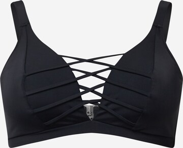 Swim by Zizzi T-shirt Bikini Top 'Stris' in Black: front