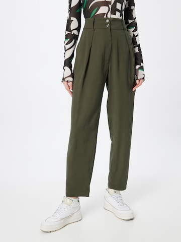 ABOUT YOU Pleat-Front Pants 'Alina' in Green: front