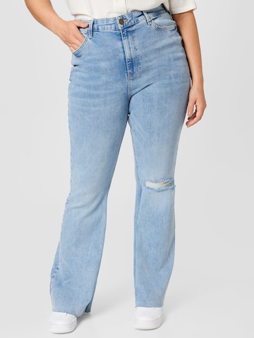 River Island Plus - Flared Calças de ganga em azul: frente