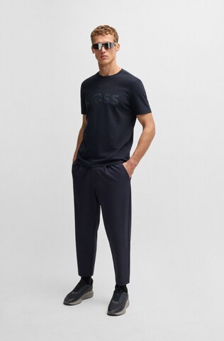 BOSS T-Shirt 'Logo Glamping' in Blau