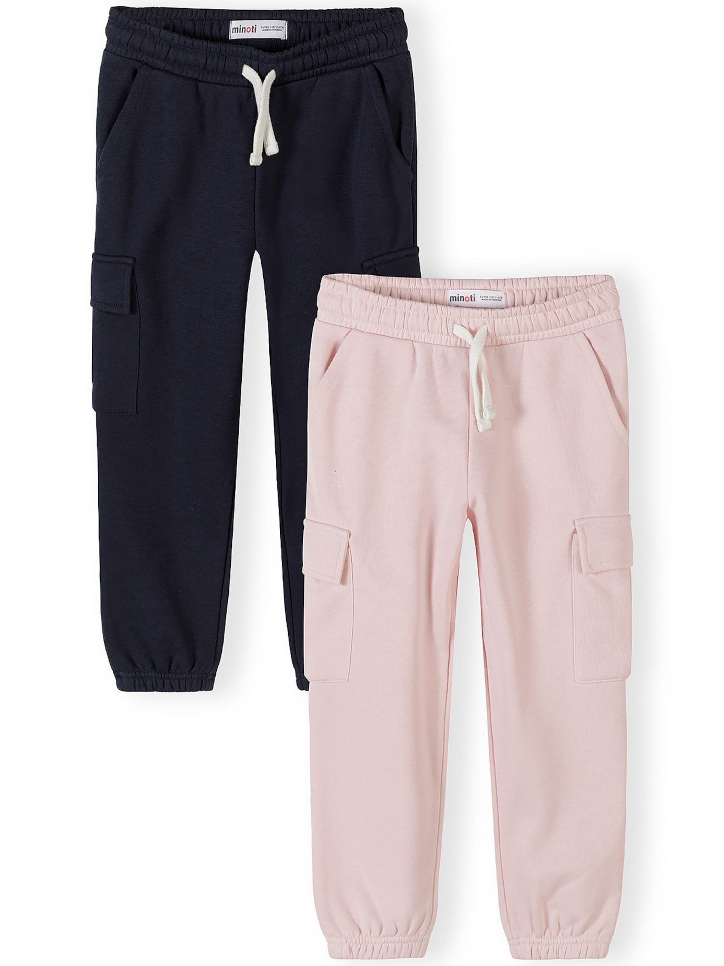 MINOTI Pantalon en 98-104/Regular en bleu foncé / rose, Vue avec produit