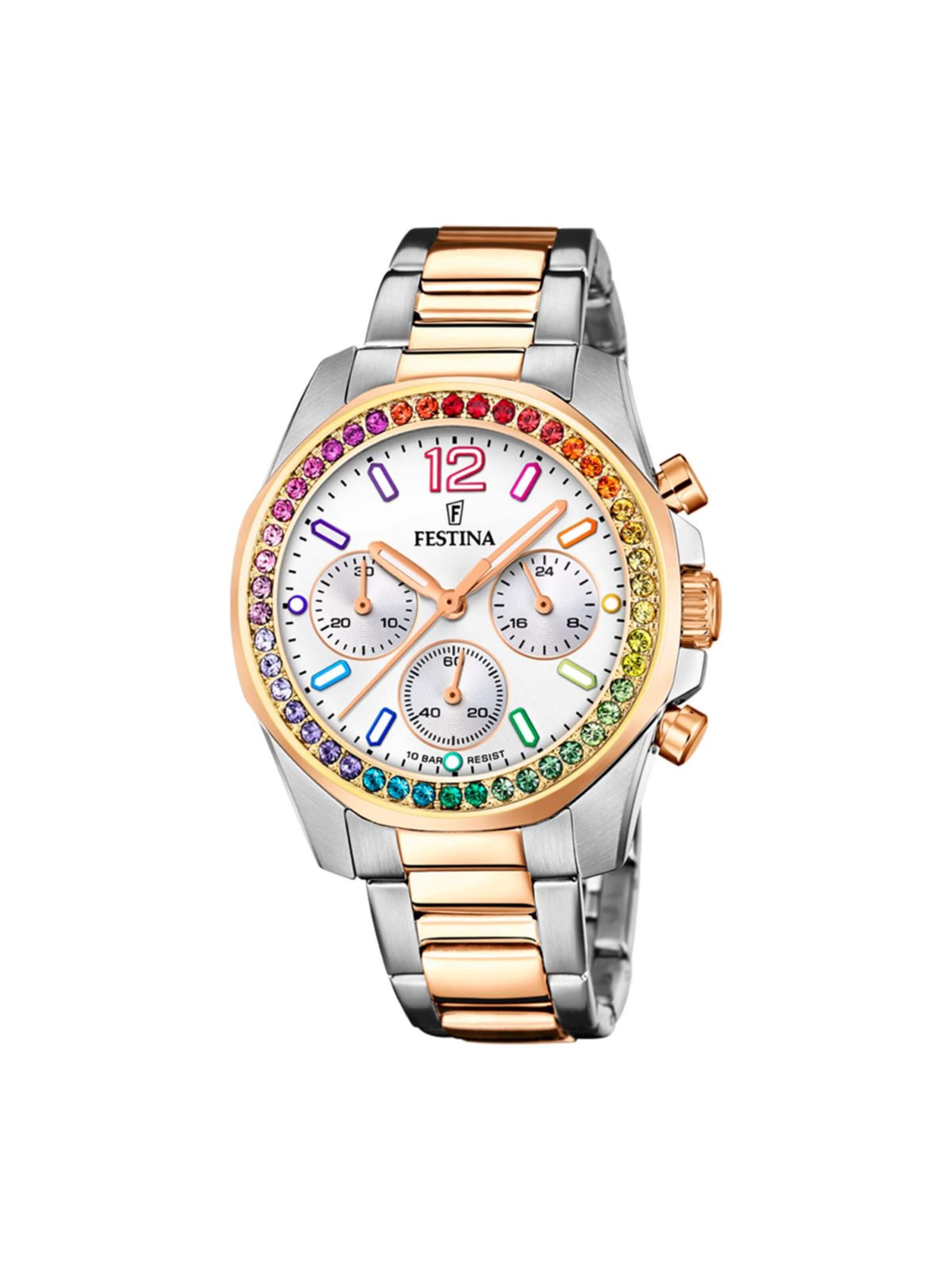 FESTINA Zegarek analogowy 'Chronograph Boyfriend Collection' w kolorze biały: przód