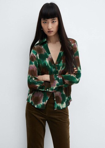 MANGO Blouse 'NOGAL' in Green: front