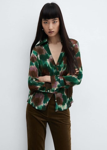 MANGO Blouse 'NOGAL' in Green: front