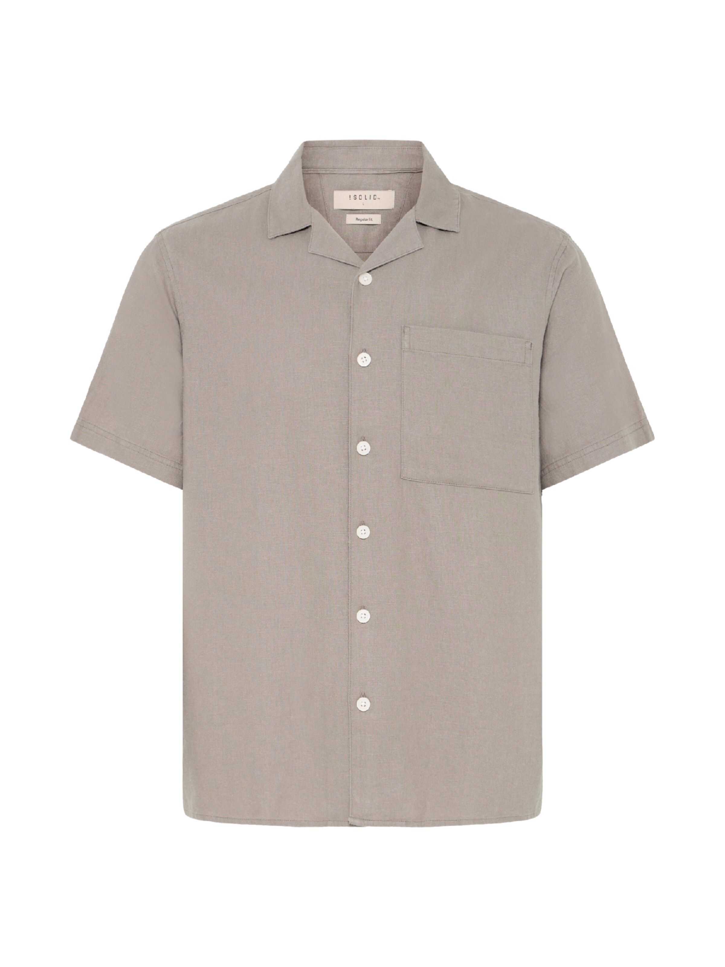 !Solid Button Up Shirt 'SDAllan Cuba' in L in Greige, Item view