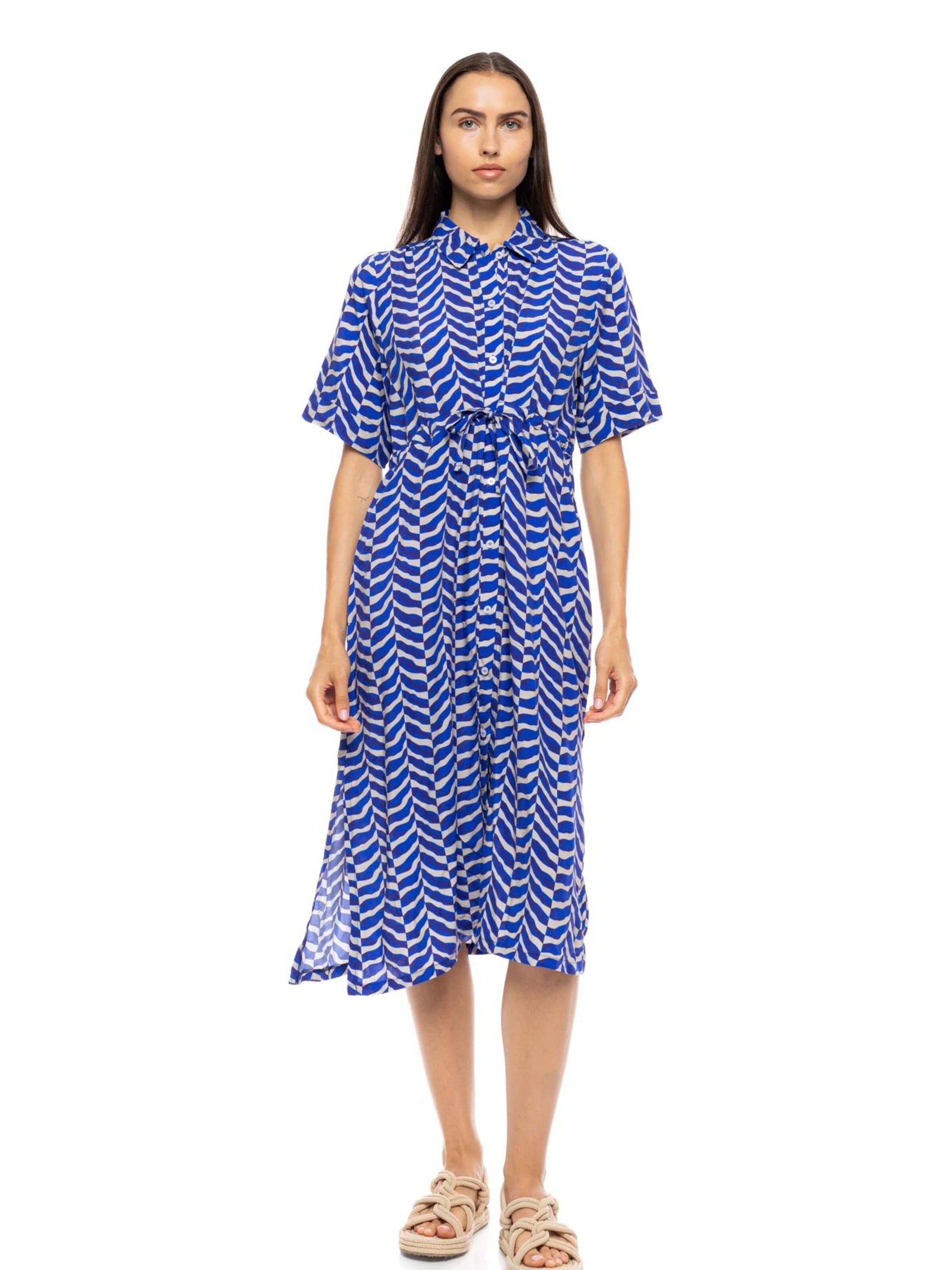 Pink Label Zomerjurk 'BEACHWEAR AEGEAN WAVE' in Blauw: voorkant