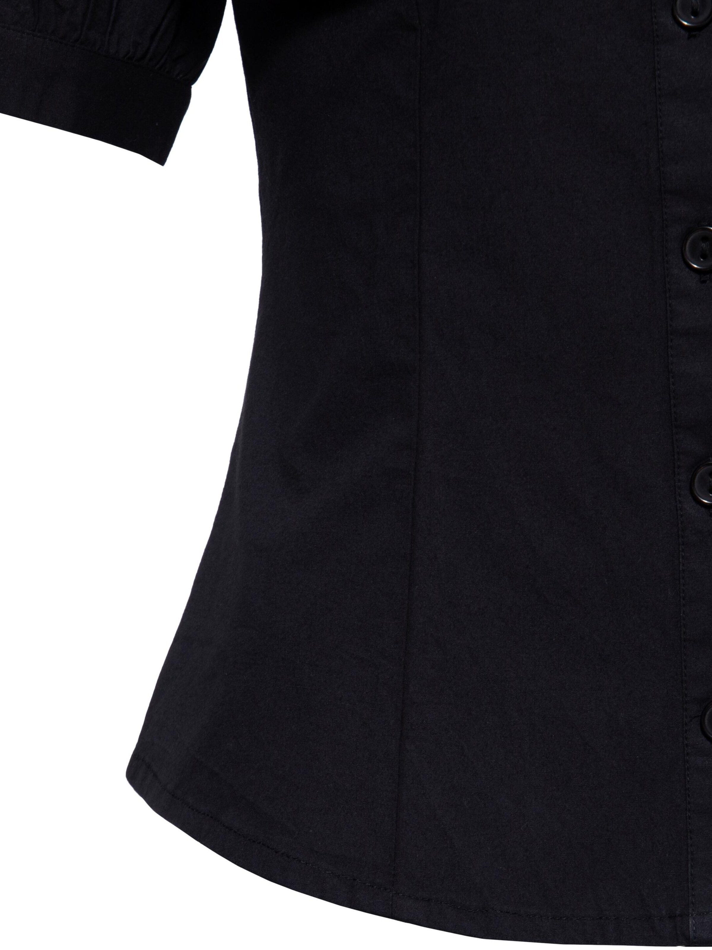 Queen Kerosin Bluse 'Cherry'‌‌‌‌‌ in Schwarz