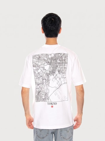 Only & Sons Koszulka 'ONSFRED BLUEPRINT LIFE RLX BRIGHT WHITE' w kolorze biały