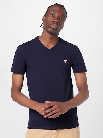 T-Shirt GUESS en bleu : devant