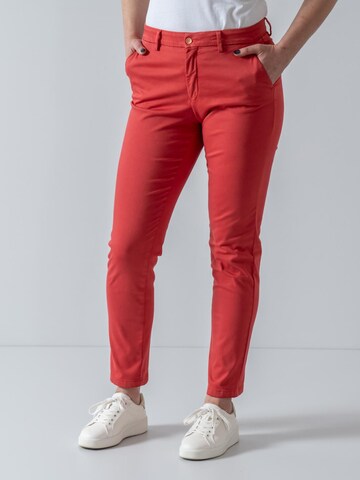 Slimfit Pantaloni chino 'Chiva 7500' di W. Wegener in rosso: frontale