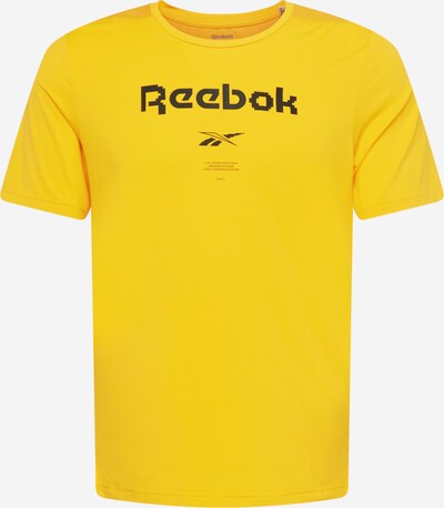 Reebok Sport T-Shirt in goldgelb / schwarz, Produktansicht