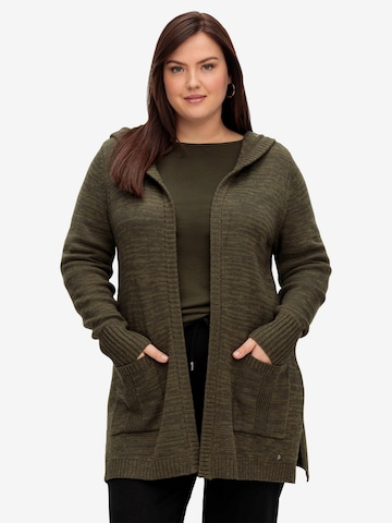 SHEEGO Knit cardigan in Green: front